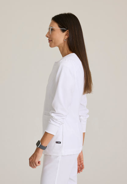 Millie 3-Pocket Scrub Jacket - White