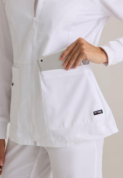 Millie 3-Pocket Scrub Jacket - White