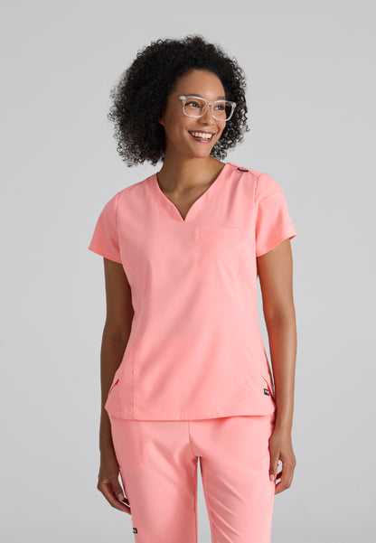 Blusa médica Capri de dos bolsillos - Papaya brillante