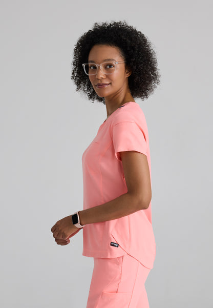 Blusa médica Capri de dos bolsillos - Papaya brillante