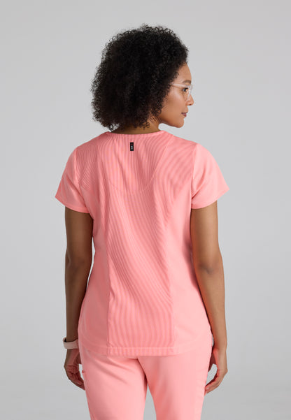 Blusa médica Capri de dos bolsillos - Papaya brillante