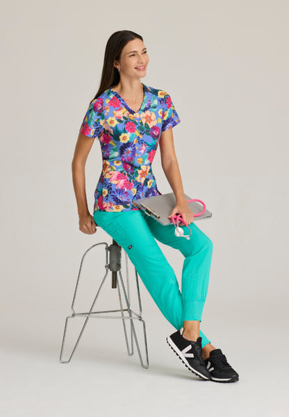 Eden 5-Pocket Mid-Rise Jogger Scrub Pant - Alpine Aqua