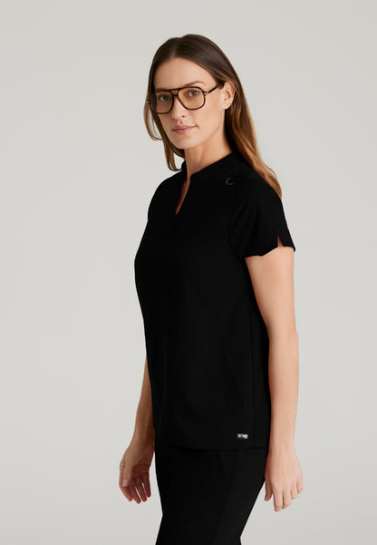 Avery 2-Pocket Scrub Top - Black