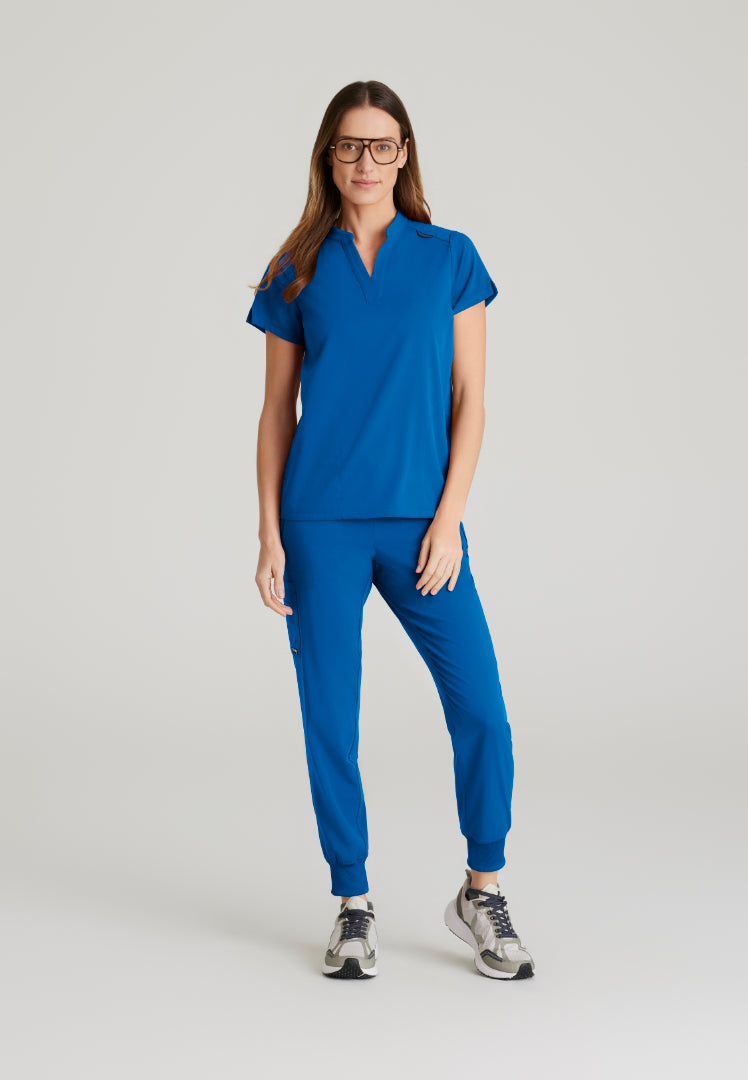 Grey's Anatomy™ Spandex Stretch "Avery" 2-Pocket Scrub Top - New Royal