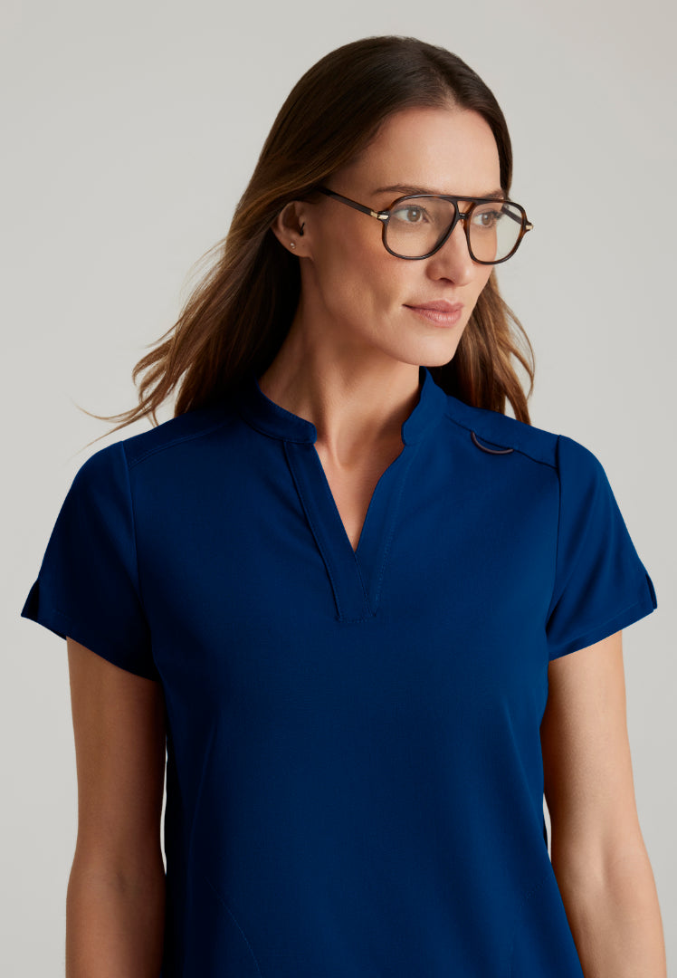 Grey's Anatomy™ Spandex Stretch "Avery" 2-Pocket Scrub Top - Indigo