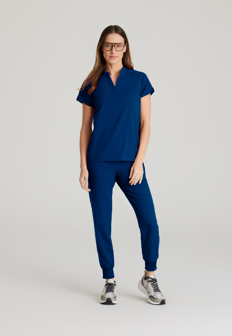 Grey's Anatomy™ Spandex Stretch "Avery" 2-Pocket Scrub Top - Indigo