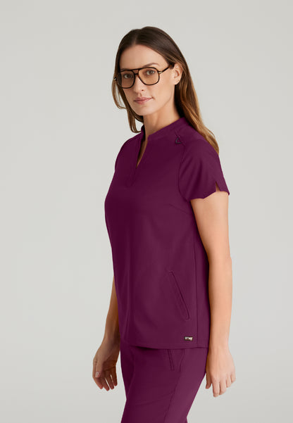Blusa médica de dos bolsillos Avery - Vino