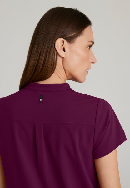Blusa médica de dos bolsillos Avery - Vino