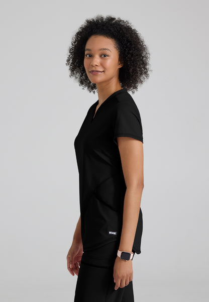 Define 2-Pocket V-Neck Top - Black
