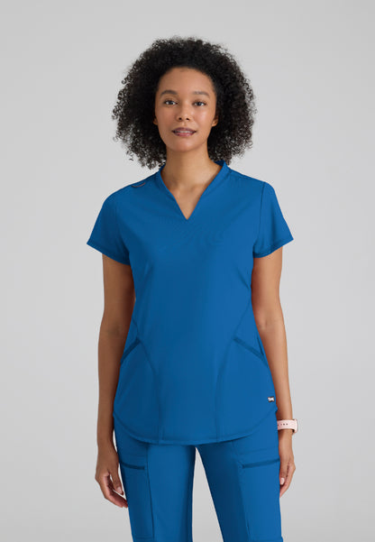 Define 2-Pocket V-Neck Top - New Royal