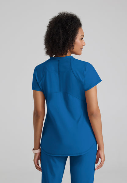 Define 2-Pocket V-Neck Top - New Royal