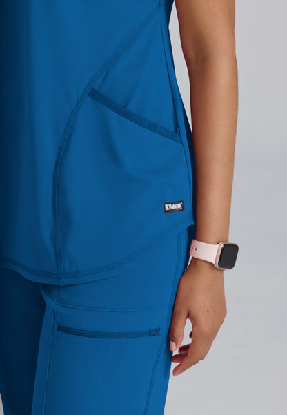 Define 2-Pocket V-Neck Top - New Royal