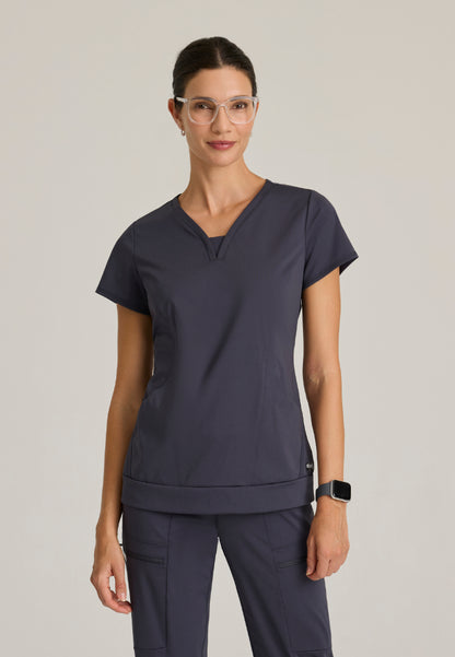 Motivate 2-Pocket Cap Sleeve Top - Steel
