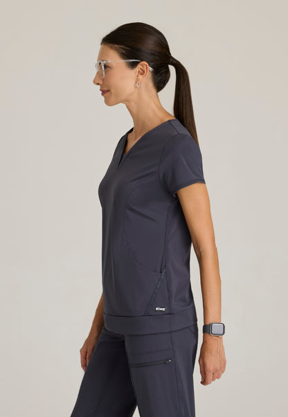 Motivate 2-Pocket Cap Sleeve Top - Steel