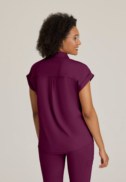 Haut à col et poche en tricot extensible Grey's Anatomy « Renew » pour femme - Vin