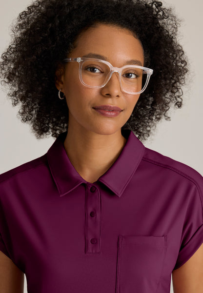 Haut à col et poche en tricot extensible Grey's Anatomy « Renew » pour femme - Vin