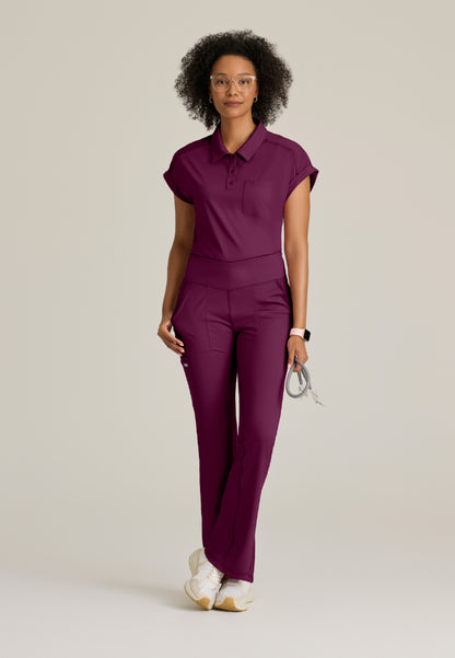 Haut à col et poche en tricot extensible Grey's Anatomy « Renew » pour femme - Vin