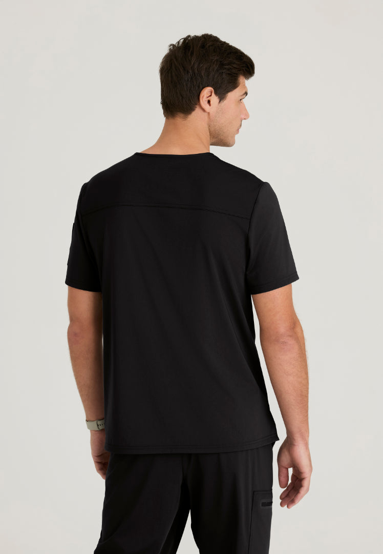 Clarity 2-Pocket V-Neck Scrub Top - Black