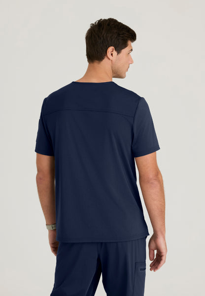 Clarity 2-Pocket V-Neck Scrub Top - Indigo