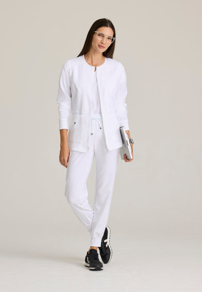 Millie 3-Pocket Scrub Jacket - White