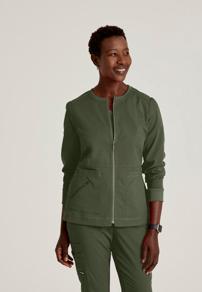 Millie 3-Pocket Scrub Jacket - Olive