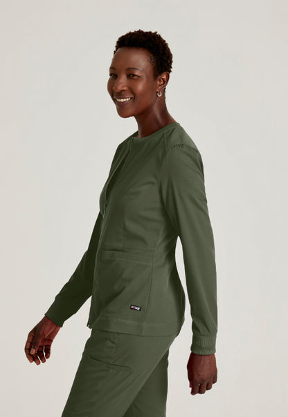 Millie 3-Pocket Scrub Jacket - Olive