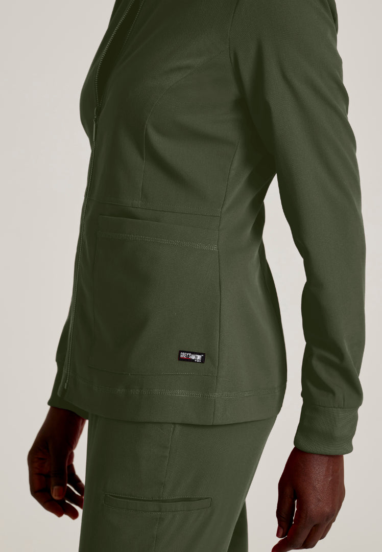 Millie 3-Pocket Scrub Jacket - Olive