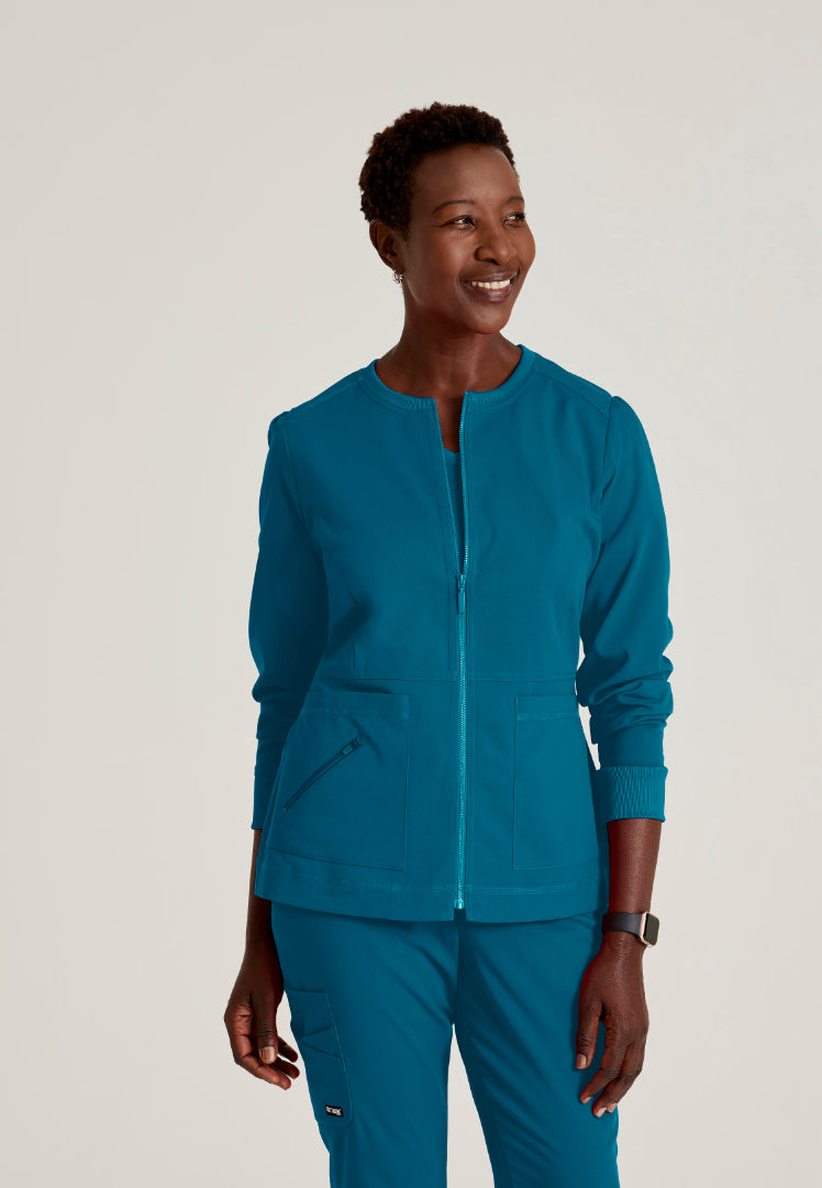 Millie 3-Pocket Scrub Jacket - Bahama
