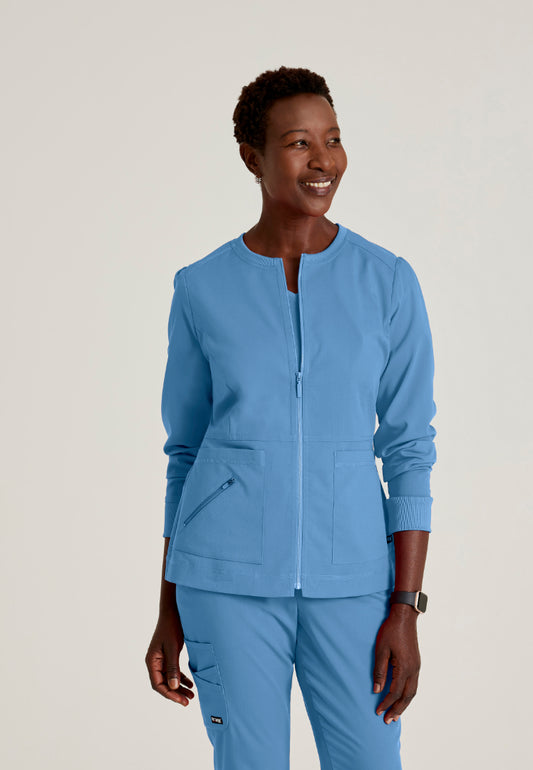 Millie 3-Pocket Scrub Jacket - Ciel