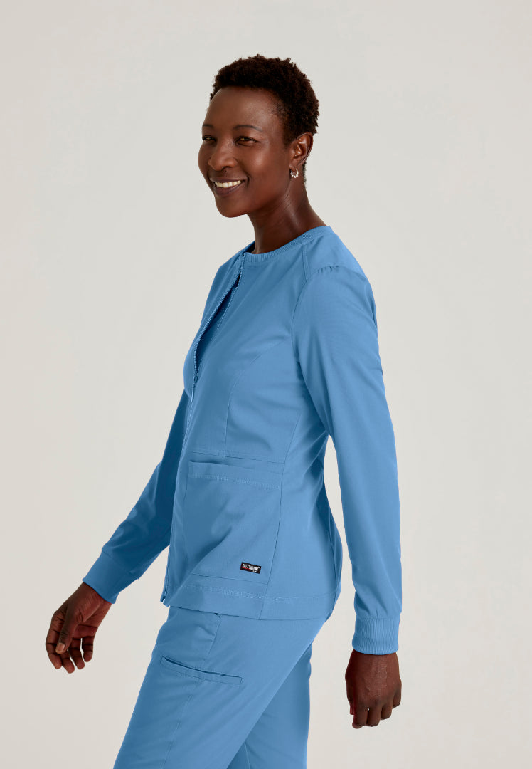 Millie 3-Pocket Scrub Jacket - Ciel
