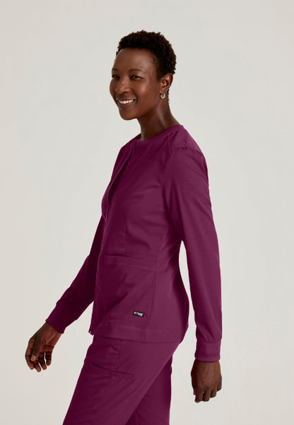 Veste médicale 3 poches « Millie » en élasthanne extensible Grey's Anatomy pour femme - Vin