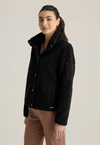 Carol 5-Pocket Sherpa Jacket - Black