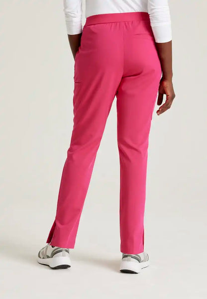Grey's Anatomy™ Spandex Stretch "Serena" 7-Pocket Mid-Rise Tapered Leg Scrub Pant - Vibrance Pink - The Uniform Store