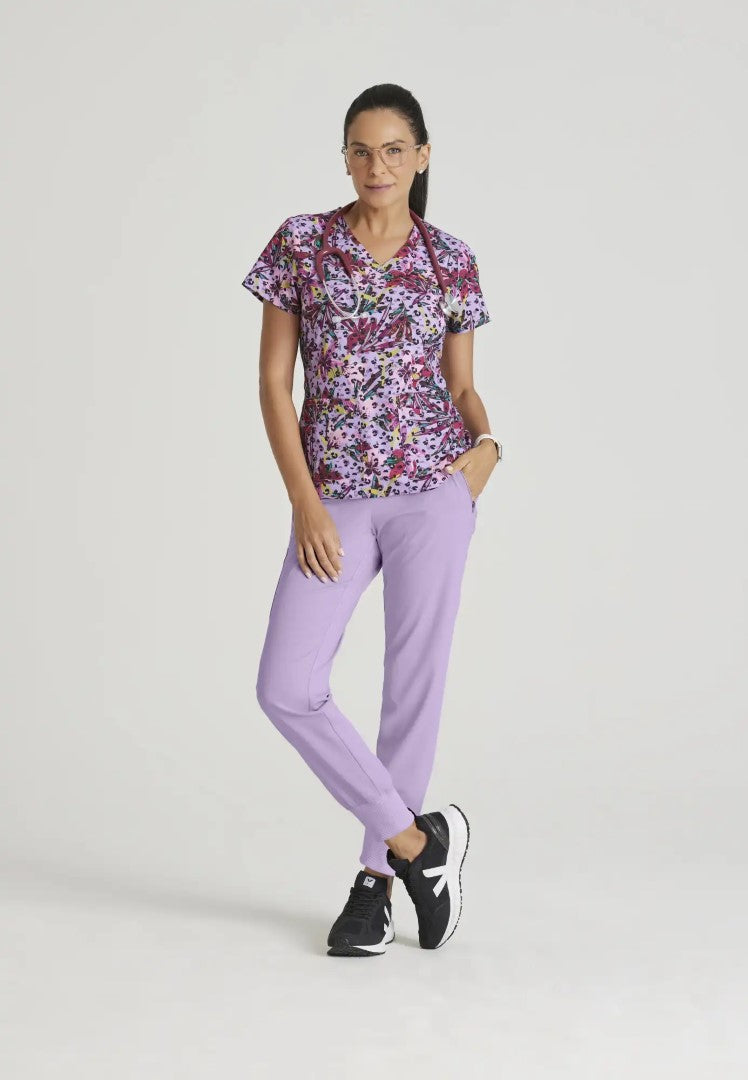 Pantalon de jogging taille mi-haute Eden à 5 poches - Violet Freesia