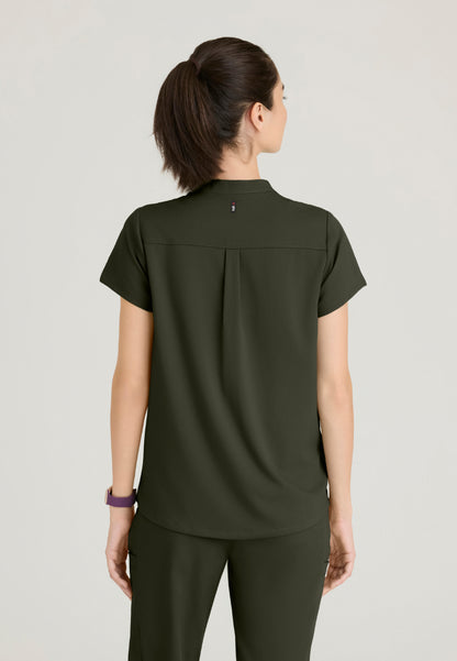 Blusa médica de dos bolsillos Avery - Verde oliva