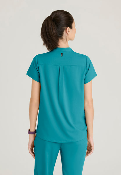 Blusa médica de dos bolsillos Avery - Verde azulado