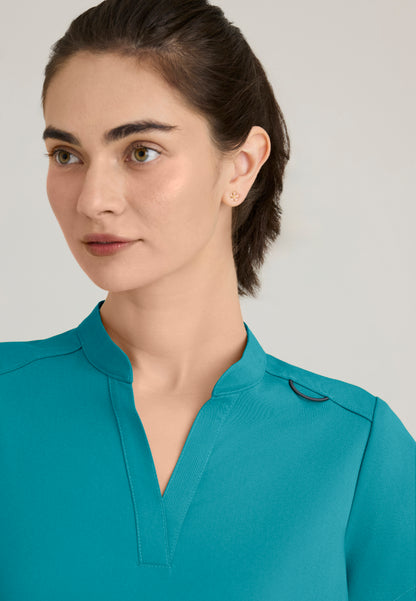 Blusa médica de dos bolsillos Avery - Verde azulado