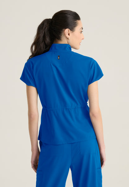 Nina 2-Pocket Mock Neck Scrub Top - New Royal