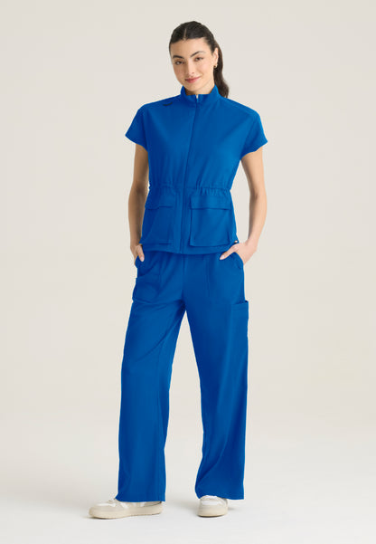 Nina 2-Pocket Mock Neck Scrub Top - New Royal