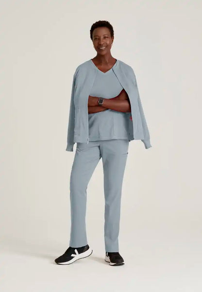 Grey's Anatomy™ Spandex Stretch "Serena" 7-Pocket Mid-Rise Tapered Leg Scrub Pant - Moonstruck - The Uniform Store