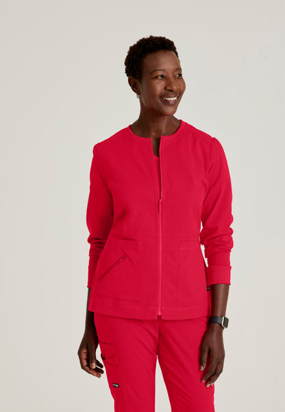 Millie 3-Pocket Scrub Jacket - Scarlet Red