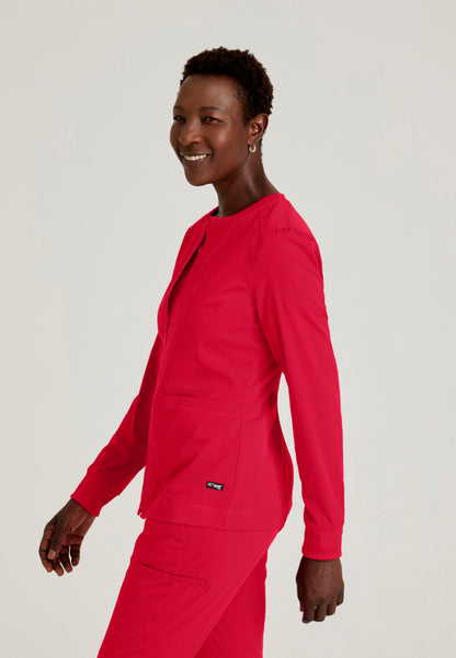 Millie 3-Pocket Scrub Jacket - Scarlet Red