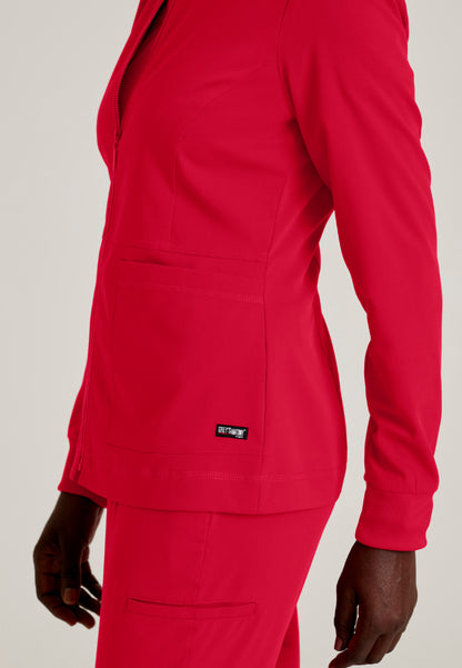 Millie 3-Pocket Scrub Jacket - Scarlet Red