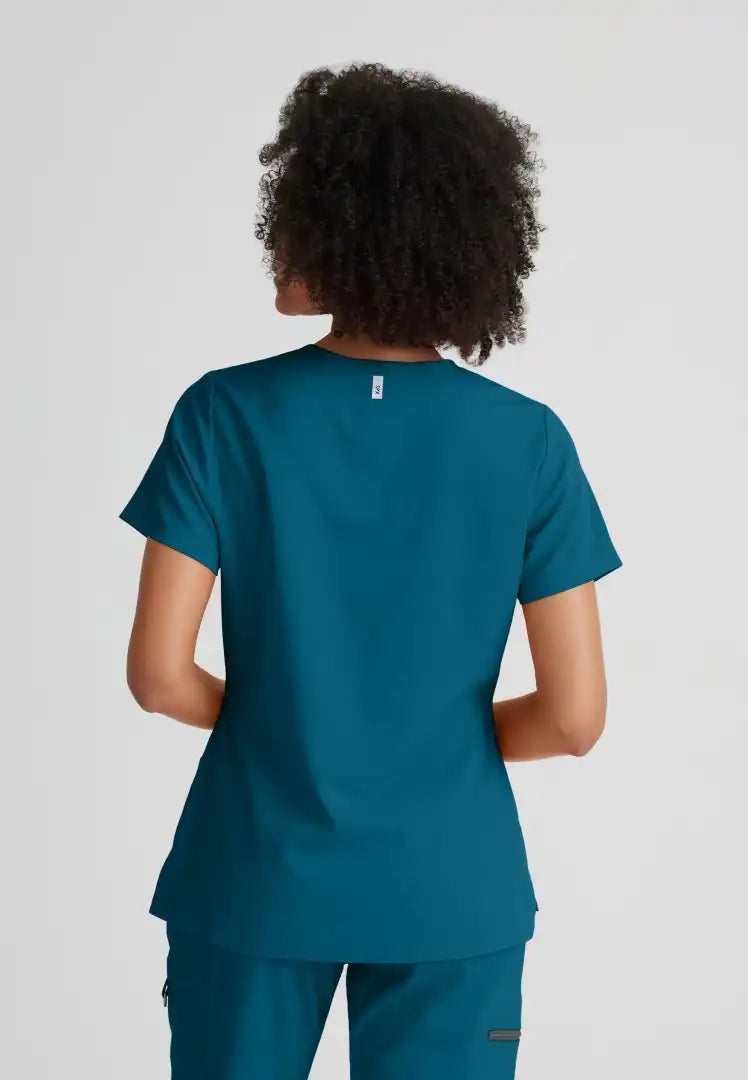 Grey's Anatomy™ Spandex Stretch "Bree" 1-Pocket Tuck In Top - Bahama - The Uniform Store