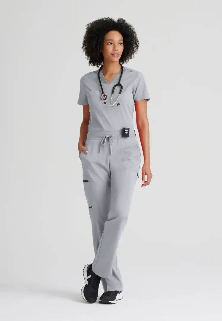 Grey's Anatomy™ Spandex Stretch "Bree" 1-Pocket Tuck In Top - Moonstruck - The Uniform Store