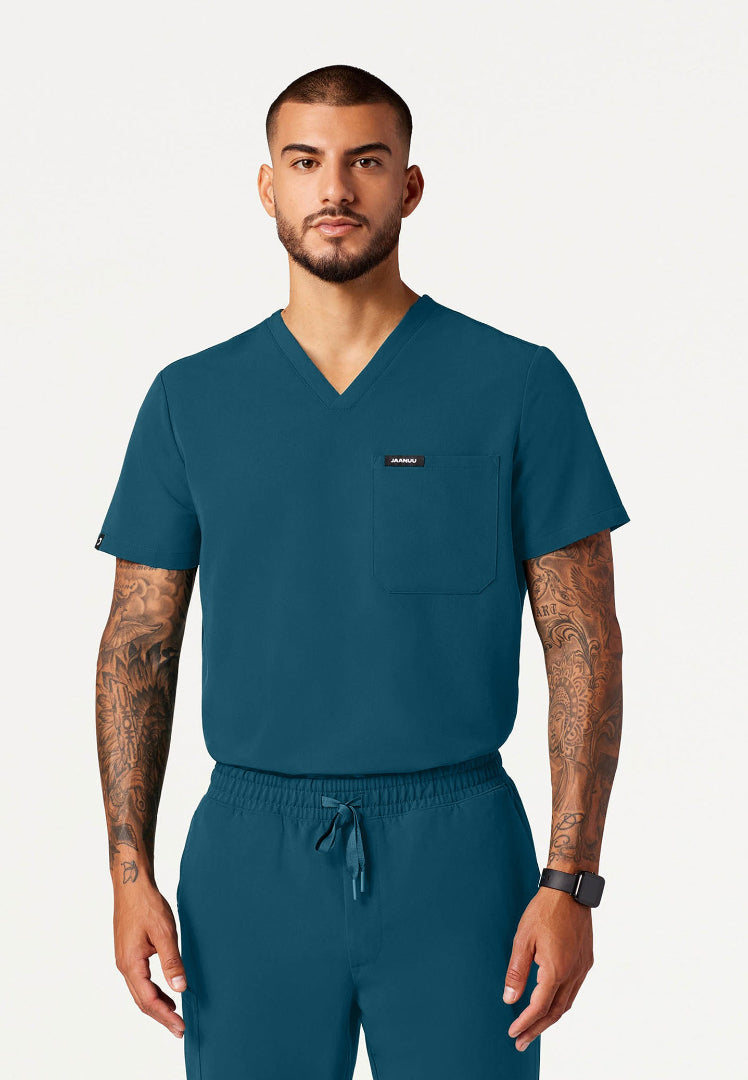 Holmes Everyday 1-Pocket Scrub Top - Caribbean Blue