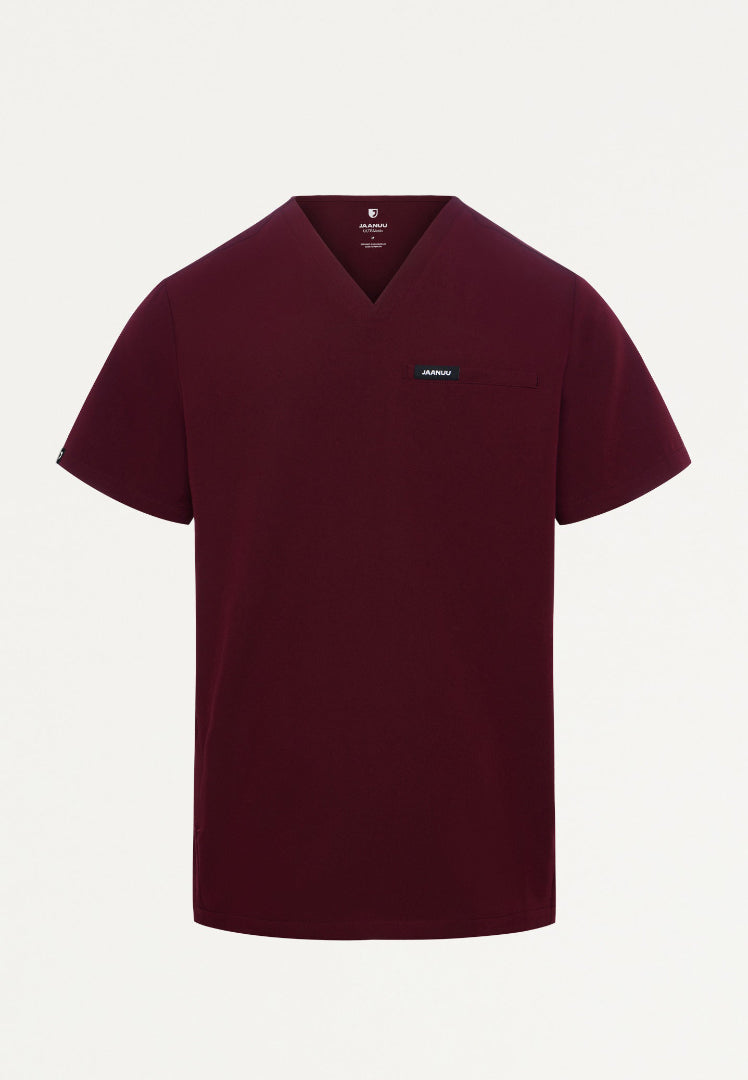 Blusa médica Platt de 3 bolsillos - Borgoña