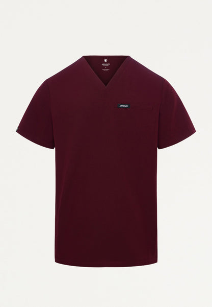 Blusa médica Platt de 3 bolsillos - Borgoña