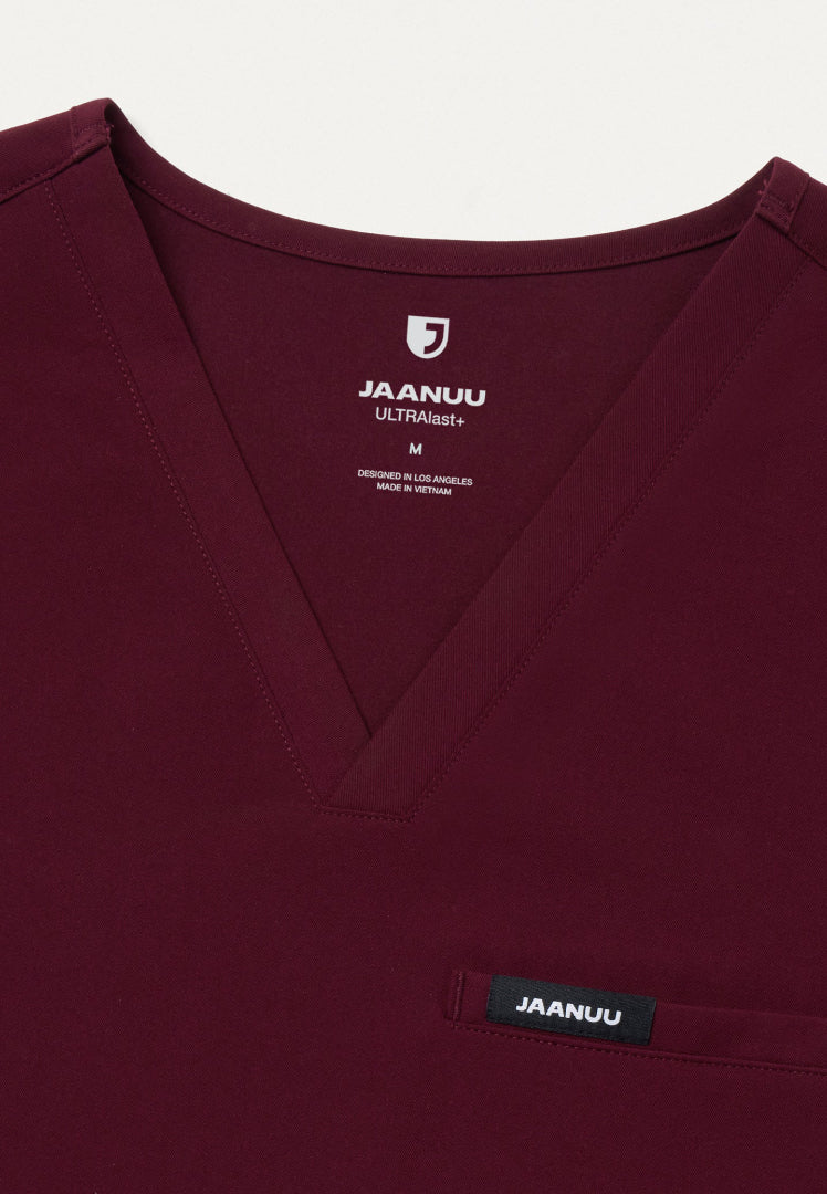 Blusa médica Platt de 3 bolsillos - Borgoña