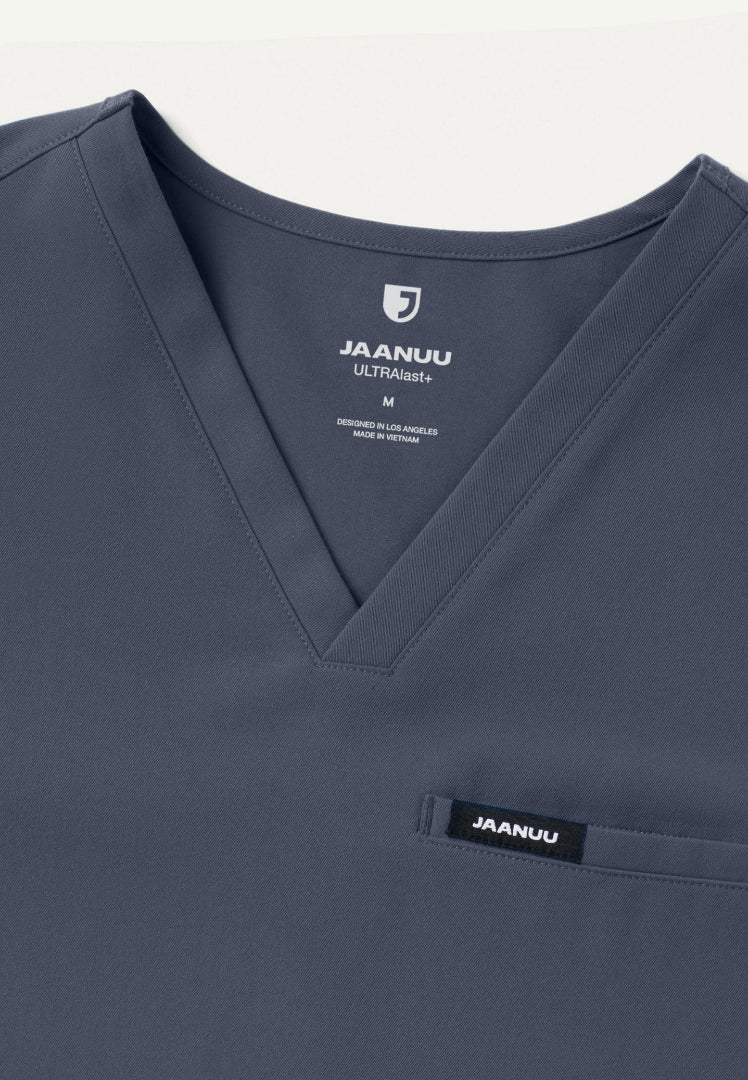 Blusa médica Platt de 3 bolsillos - Gris carbón